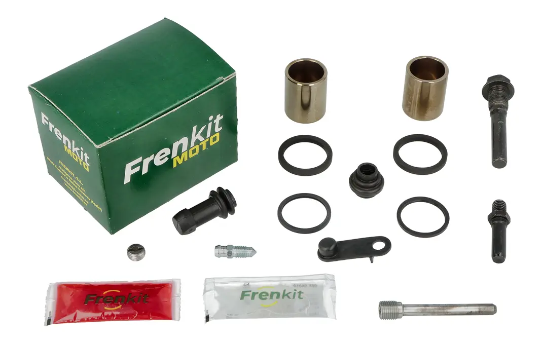 Superkit de reparación de pinza de freno con componentes internos visibles