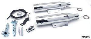 Par de silenciadores ajustables MCJ color negro mate para motocicleta Softail