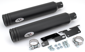 Par de silenciadores V-Performance instalados en motocicleta Harley-Davidson Sportster