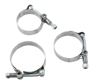 Par de abrazaderas de silenciador estilo T-Bolt para montaje de escapes
