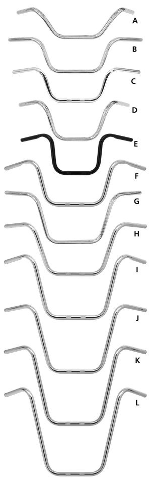 Manillar Ape Hanger Zodiac negro de 1 pulgada de diámetro