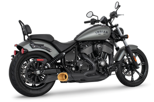 Escape doble Combat Slash Cut montado en motocicleta Indian con motor PowerPlus