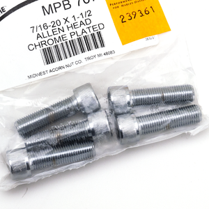 Surtido de tornillos UNF con cabeza Allen y acabado cromado brillante