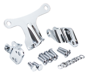 Kit de soportes de motor cromados instalados en chasis de Harley-Davidson Sportster XL