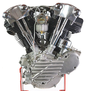 Motor Big Twin Knucklehead de Harley-Davidson en color negro