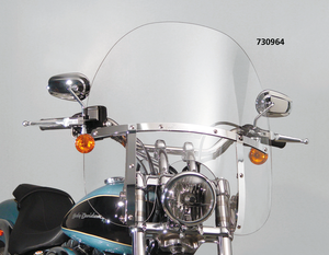 Parabrisas desmontable rápido Switchblade 2-Up de National Cycle instalado en motocicleta