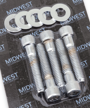 Conjunto de tornillos cromados para fijación de corona y polea trasera de motocicleta