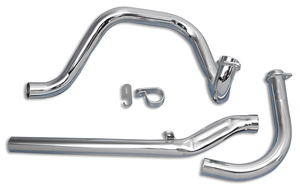 Cabezales de escape True Dual instalados en motor Panhead o Shovelhead