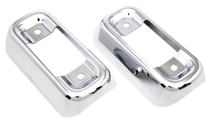 Par de tapas de soporte de silenciador cromadas para motocicleta Harley Touring
