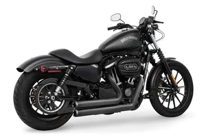 Escape corto Independence Shorty negro mate para motocicleta Harley-Davidson