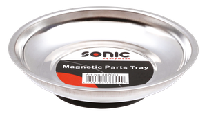 Bandeja magnética rectangular negra de Sonic Equipment con superficie texturizada para taller