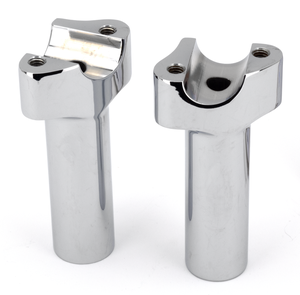 Par de torretas de aluminio billet con acabado cromado brillante