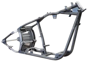 Kit de chasis estilo Softail Evolution Super-Ass MK1 de la marca Zodiac instalado en motocicleta