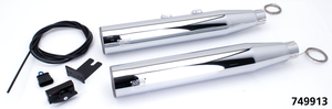 Tubos de escape ajustables MCJ negro para motor Twin Cam en chasis Softail