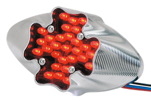 Piloto trasero cromado con diodos LED para motocicleta