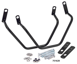 Soportes para alforja Fehling instalados en motocicleta