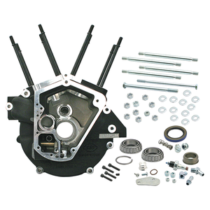 Carter de motor S&S negro para Shovelhead y Evolution Big Twin
