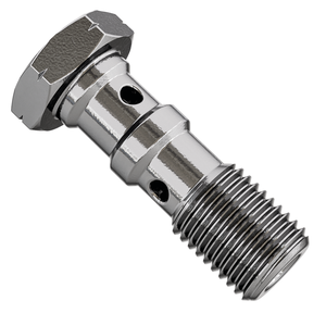 Tornillo de banjo doble metálico para conexión de latiguillo de freno de motocicleta