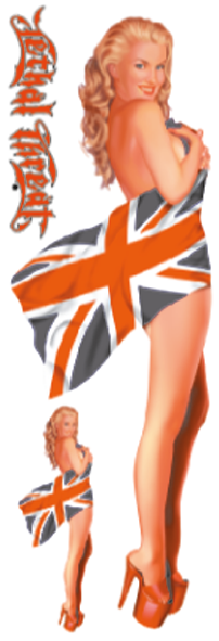 DISEÑOS Y PEGATINAS PARA DEPOSITOS "BIKE TATTOOS" DE LETHAL THREAT - Miss England 3"x10" — B-stock