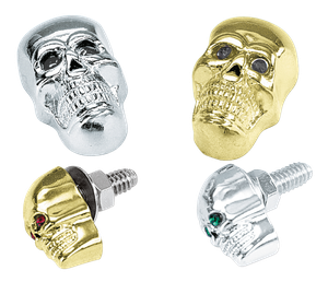 Par de calaveras con espárrago estilo Bad Bones para motocicleta