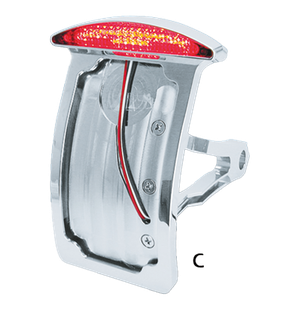 Soporte de matrícula lateral con guardabarros y pilotos LED montado en motocicleta