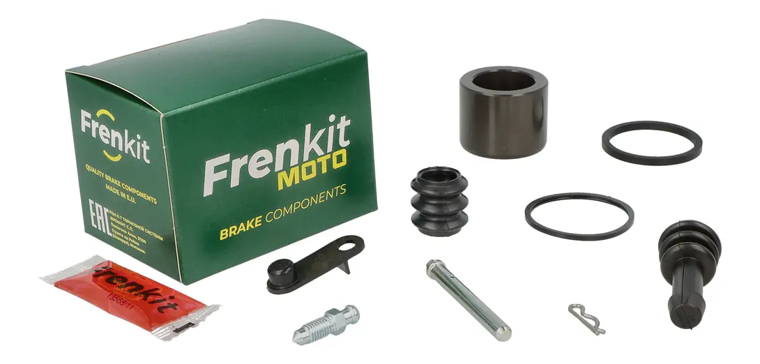 Superkit de reparación de pinza de freno con componentes internos visibles