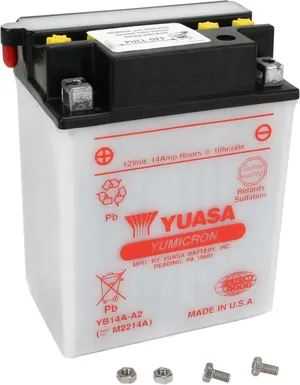 Batería Yumicron para motocicleta vista frontal