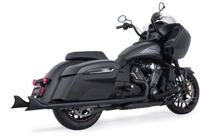 Escape doble verdadero Sharktail instalado en motocicleta Indian PowerPlus o Thunderstroke
