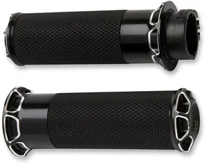 Par de puños Beveled con acabado biselado para manillar de motocicleta