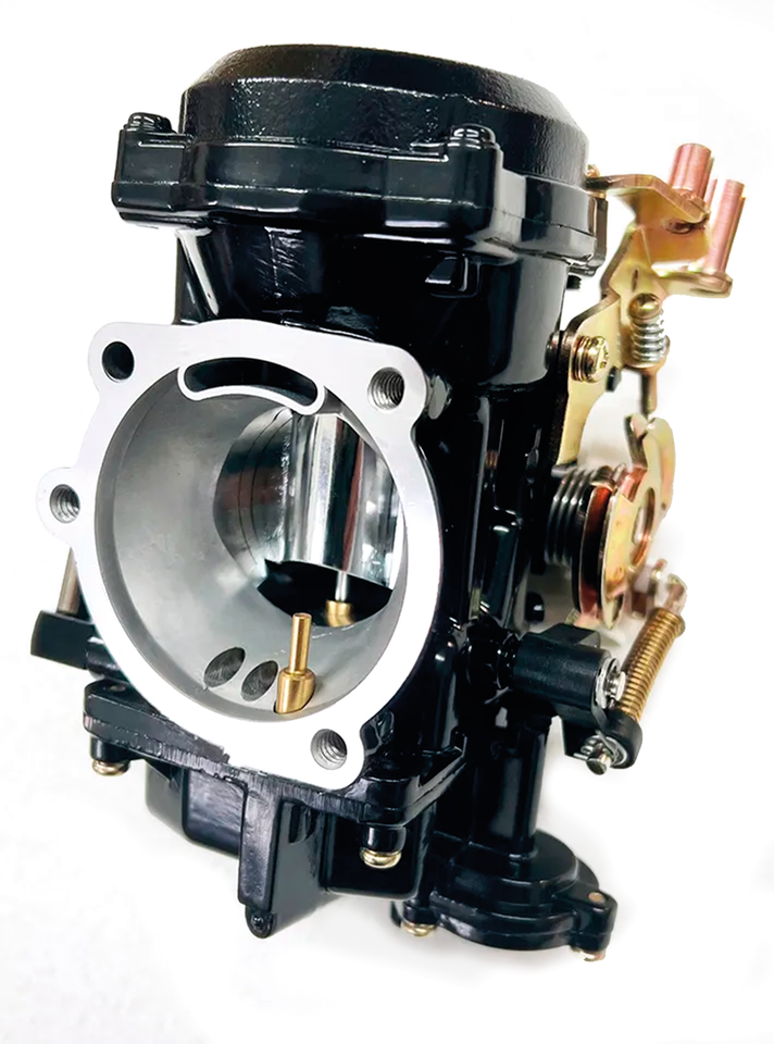 Carburador APM réplica estilo Keihin CV40 con cuerpo metálico y mariposa visible