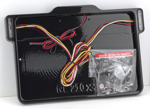 Portamatrículas trasero con luces LED integradas para motocicleta