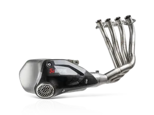 Sistema de escape completo Racing Line instalado en motocicleta