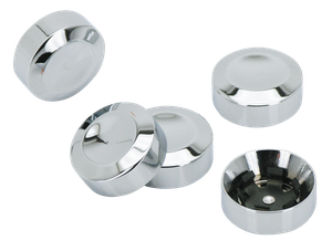 Tornillos de rueda dentada con tapas cromadas brillantes