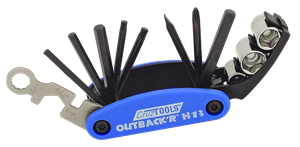 Conjunto de llaves plegables CruzTools modelo H13 y M14 en vista lateral