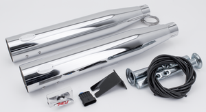 Tubos de escape ajustables MCJ cromados para motor Twin Cam en Harley-Davidson Softail