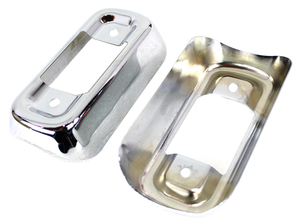 Par de tapas de soporte de silenciador cromadas para motocicleta Harley Touring