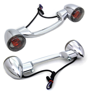 Barra de intermitentes traseros con luces LED tipo bullet para moto