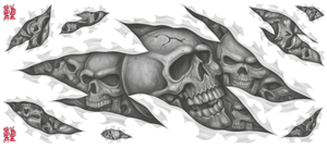 DISEÑOS Y PEGATINAS PARA DEPOSITOS "BIKE TATTOOS" DE LETHAL THREAT - Skulls derecho 12"x28" — B-stock