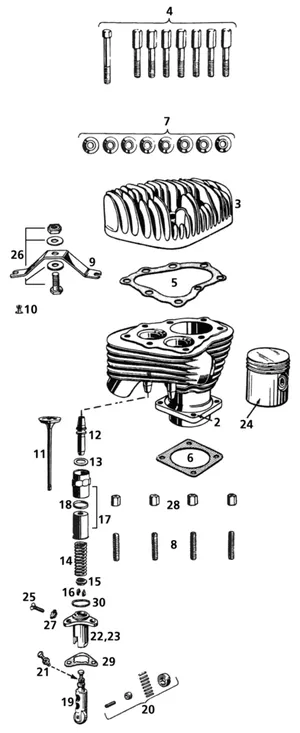 Kit de montaje Colony para soporte superior de motor 45ci con tornillería