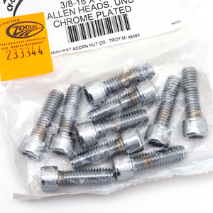 Surtido de tornillos Allen con acabado cromado brillante para recambios de motocicleta