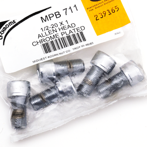 Surtido de tornillos UNF Allen con acabado cromado brillante