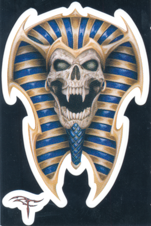 Diseños y pegatinas para depósitos "Bike Tattoos" de Lethal Threat - Skull of Tut 3"x4" — B-stock