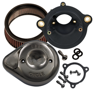 Filtro de aire S&S Stealth Dark Chrome forma lágrima