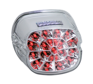 Luz trasera LED con patrón Spider Web estilo Laydown para moto