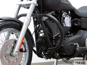 Defensas Fehling instaladas en una motocicleta Harley-Davidson Dyna
