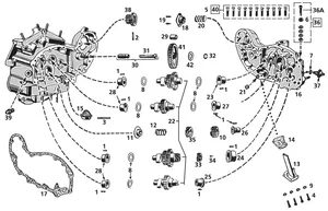 Carcasa de engranajes y juntas para motor 45ci Flathead