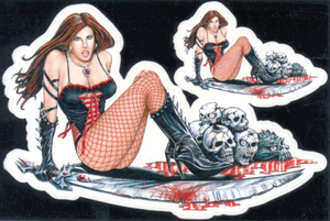 DISEÑOS Y PEGATINAS PARA DEPOSITOS "BIKE TATTOOS" DE LETHAL THREAT - Death Queen 4"x2.5" incluye mini — B-stock