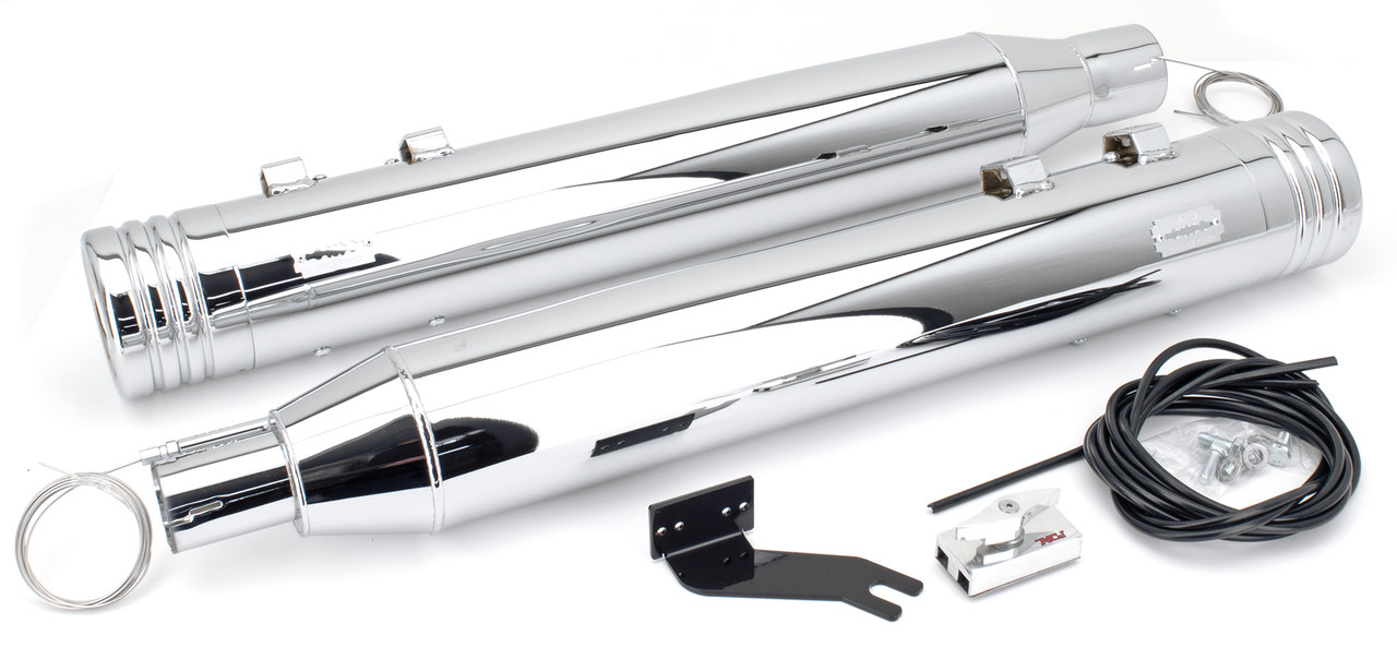 Tubos de escape ajustables MCJ montados en motocicleta Harley Touring