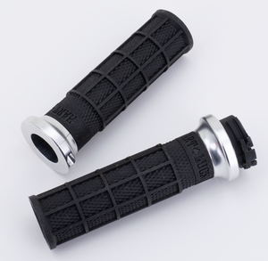 Puños deslizantes ODI Hart-Luck Lock-On con textura Full-Waffle en negro