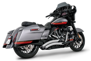 Manillar negro estilo custom con radio de curvatura pronunciado para motocicleta